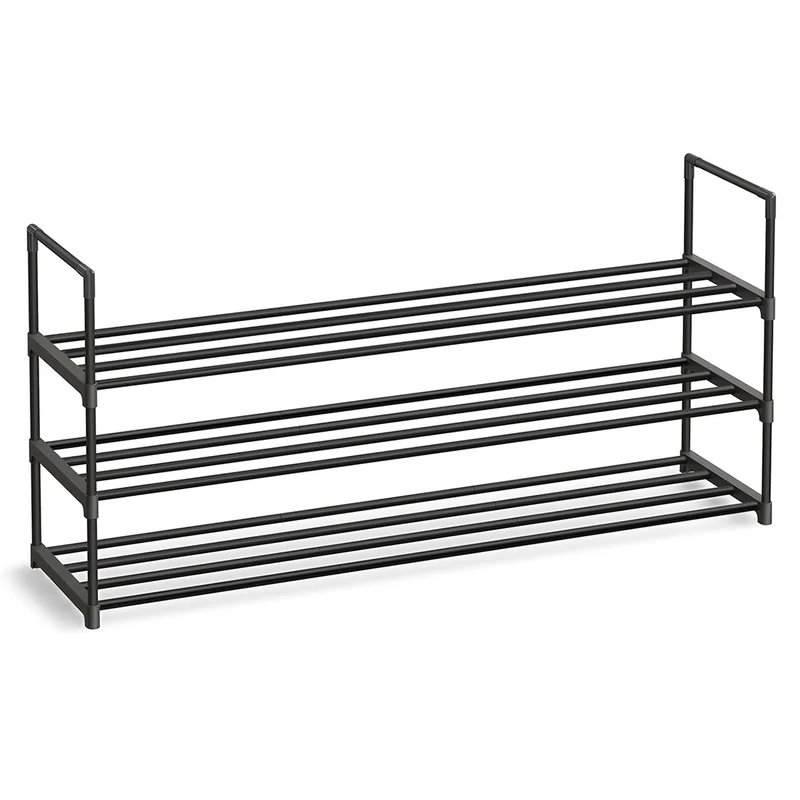 Étagère à chaussures de 4 niveaux porte-chaussures en métal pour 20 paires de chaussures pour salon entrée couloir vestiaire 92 x 30 x 74 cm gris 12_0005489