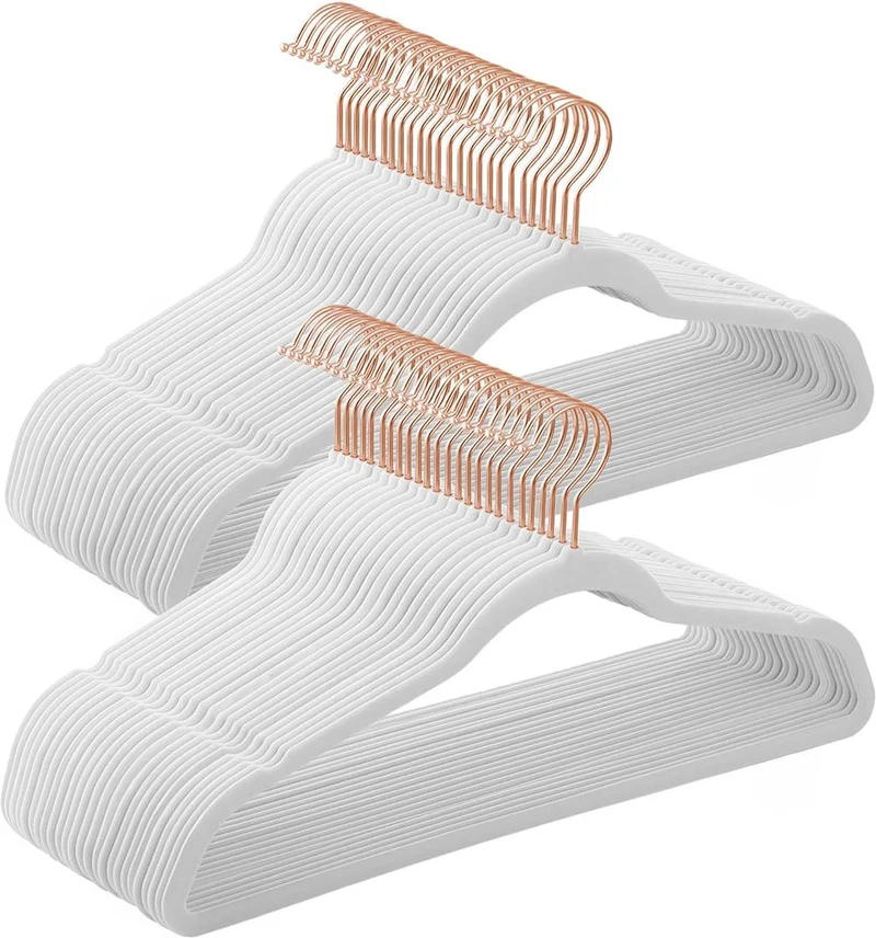 Lot de 20 cintres fins et résistants pour manteaux chemises 41,5 x 21,5 cm grande capacité de charge en velours noir 12_0011020