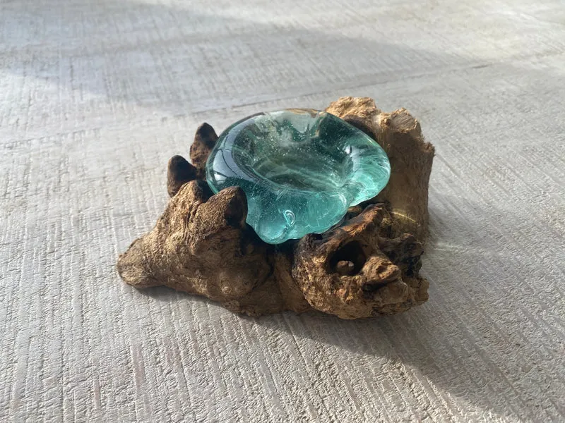Bougeoire en verre soufflé