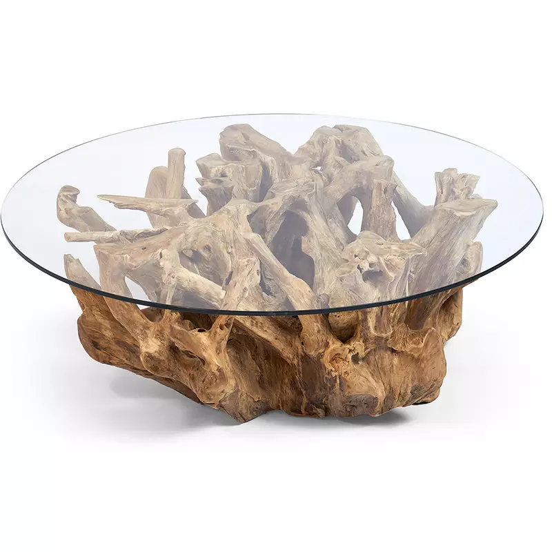 Table basse racine teck Ø 40" NATURE