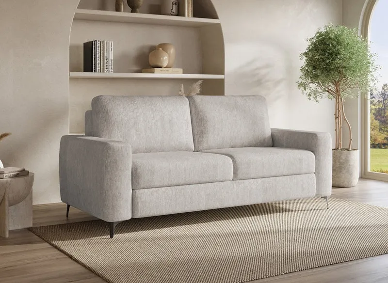 Canapé convertible express 3 places en velours chiné beige NONA