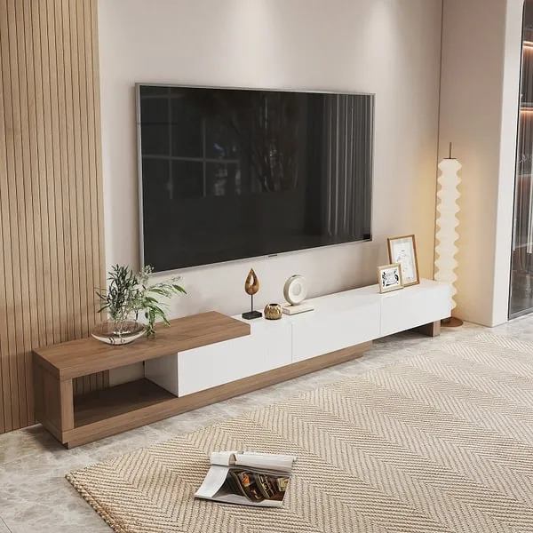 Meuble TV moderne rétractable en bois