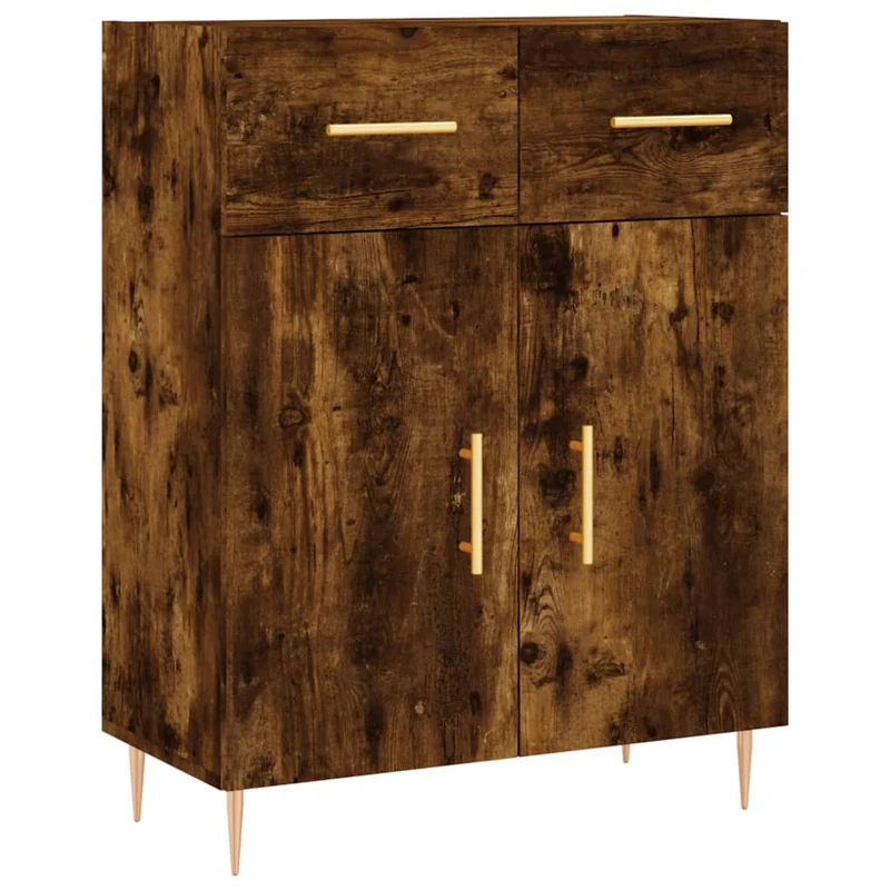 Buffet bahut commode armoire meuble de rangement organisateur cuisine salle de séjour salon 69,5 x 34 x 90 cm bois d'ingénierie marron 02_0031033