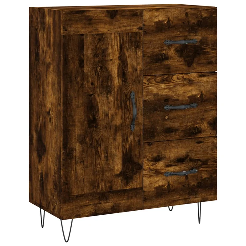 Buffet bahut commode armoire meuble de rangement organisateur cuisine salle de séjour salon 69,5 x 34 x 90 cm bois d'ingénierie marron 02_0031037