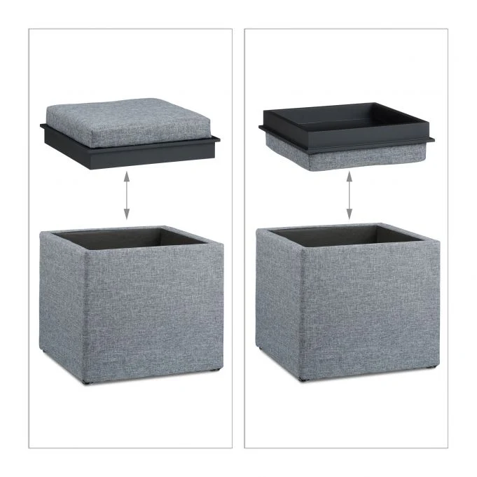 Tabouret coffre de rangement plateau lin gris foncé 13_0002775_2