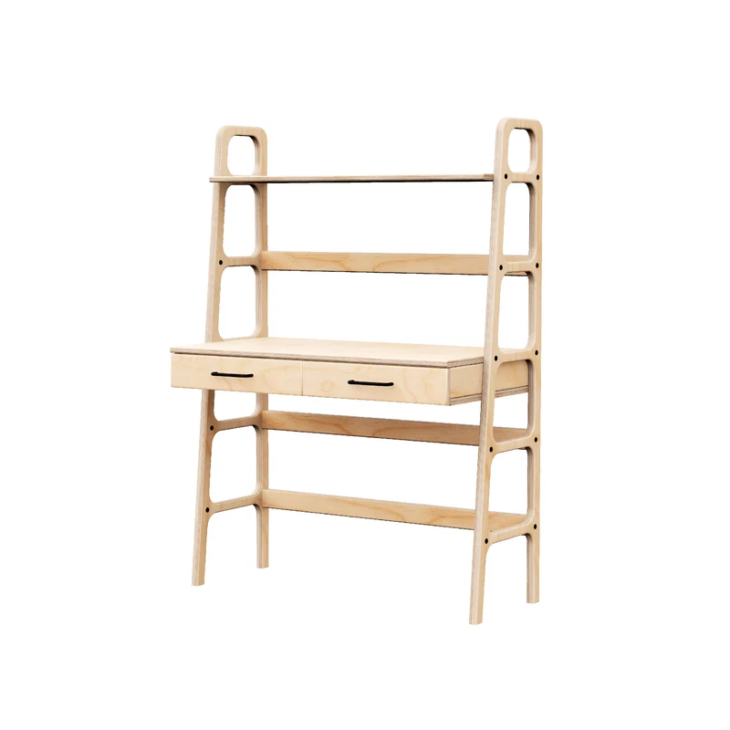 Mid-Century Desk with Shelf & Drawers · Midi · 140 cm