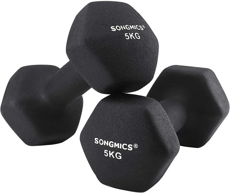 Lot de 2 haltères courts 30 kg ergonomiques pour gym yoga fitness compact en fonte noir 12_0009496