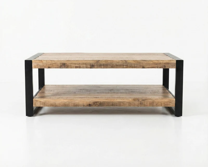 Table de salon Factory – manguier massif texturé