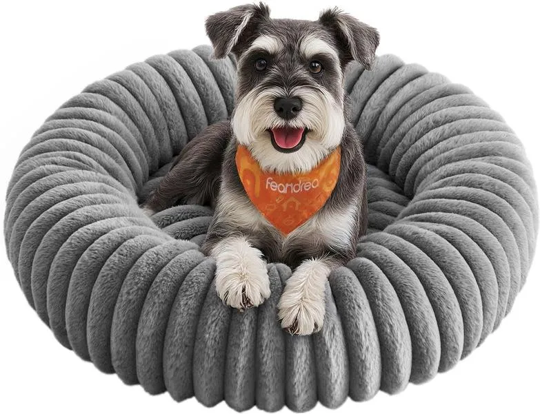 Panier pour chien et chat confortable lavable 70 x 20 cm rembourrage doux antidérapant en tissu côtelé gris 12_0012377
