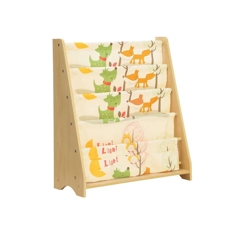 Bibliothèque pour enfants étagère à 4 niveaux pour livres fournitures scolaires pour chambre d'enfant garderie école maternelle multi-couleurs couleur bois naturel d'érable gkr71yl 12_0002265