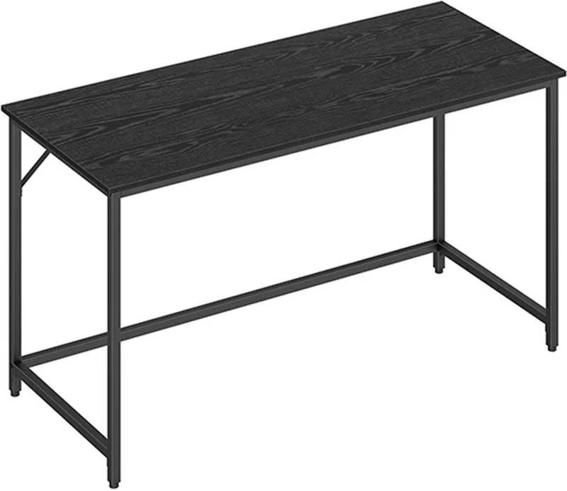 Bureau moderne industriel design 140 x 60 x 76 cm usage bureau salon chambre assemblage simple en aggloméré noir 12_0009277