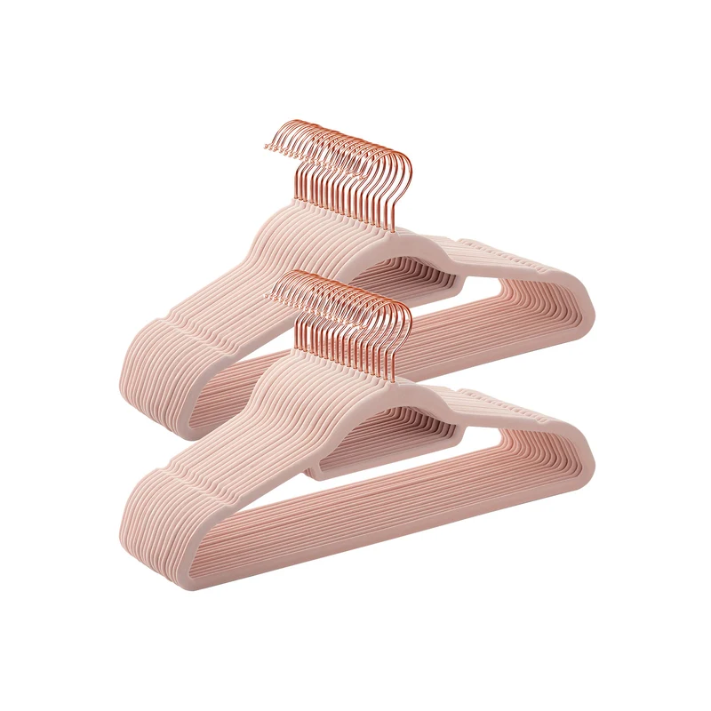 Lot de 50 cintres en velours antidérapants gain de place 45 x 0,6 x 23,5 cm pour vêtements délicats style moderne en velours noir