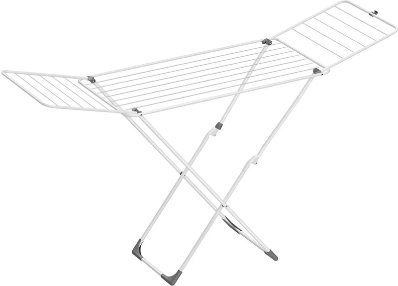 Séchoir à linge pliable avec barres support de séchage 50 x 182 x 102,5 cm en acier blanc 12_0011140