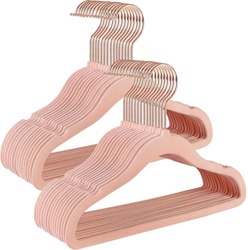 Lot de 50 cintres enfants antiglisse 30 x 0,5 x 20,5 cm en velours blanc 12_0010657
