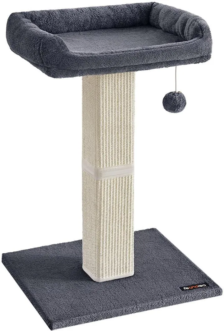 Griffoir pour chat avec plateforme cosy 45 x 40 x 71 cm en panneau d'aggloméré gris foncé 12_0010544