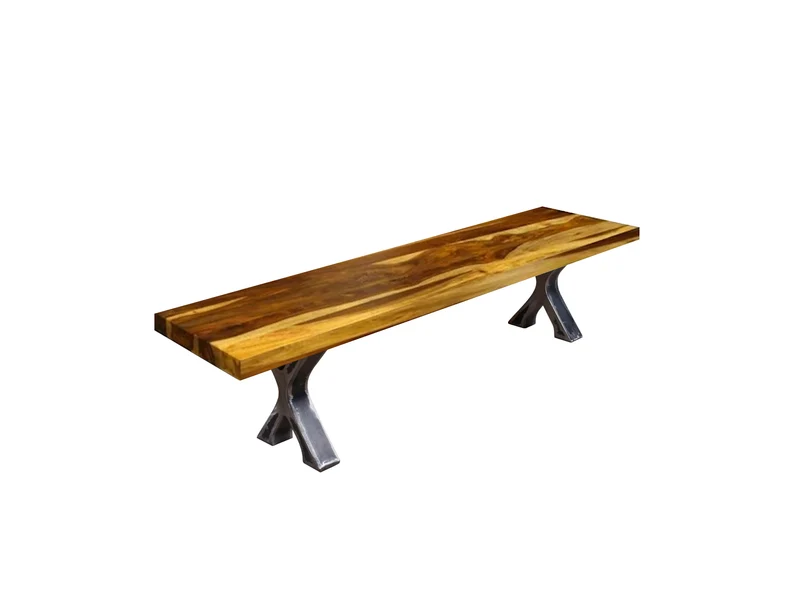 Banc bois de rose champagne coupe droite base Docks