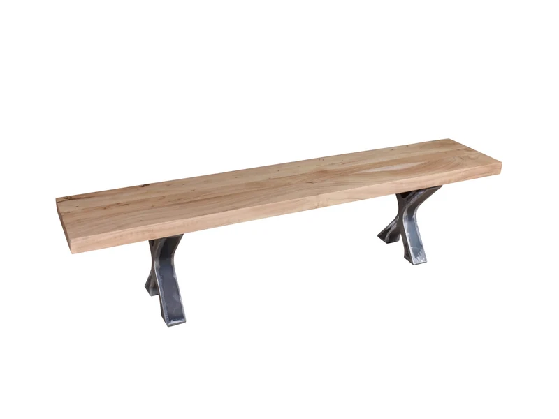 Banc acacia 2" coupe droite champagne base Docks