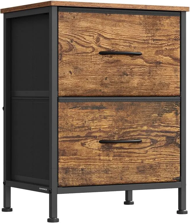 Commode de rangement moderne 30 x 39,6 x 52,2 cm 9 tiroirs pratique style rustique en MDF marron 12_0012391
