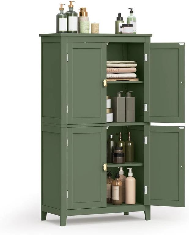 Armoire de rangement moderne avec étagères réglables 30 x 60 x 110 cm en MDF vert forêt 12_0010737