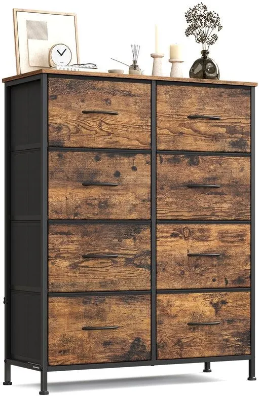 Commode de rangement 30 x 76,7 x 95,2 cm capacité 30 kg design rustique contemporain en MDF marron 12_0012444