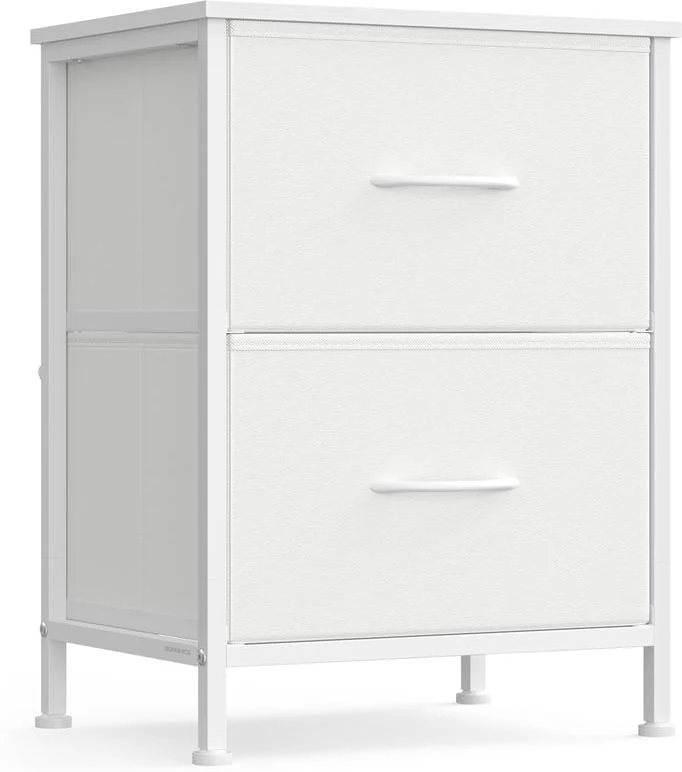 Commode de rangement moderne 30 x 39,6 x 52,2 cm fonctionnelle pour chambre entrée salon en MDF blanc 12_0012247
