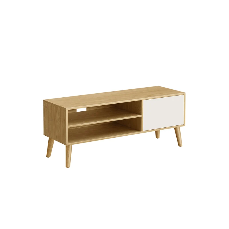 Meuble TV buffet bas moderne rustique salon bureau 40 x 120 x 49 cm en panneaux d'aggloméré chêne naturel 12_0008436