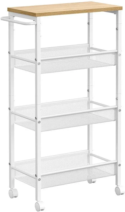 Chariot de cuisine pratique 22 x 45,4 x 77 cm en panneau d’aggloméré beige 12_0011898