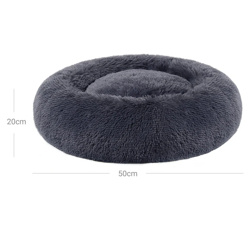 Panier pour chien lit pour chat doux 50 cm gris foncé 12_0001225