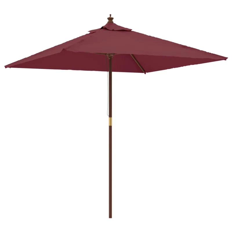 Parasol de jardin avec mât en bois 198 x 198 x 231 cm bordeaux rouge 02_0008348