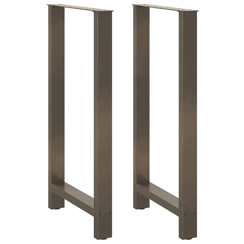 Lot de 2 pieds de table de bar en acier thermolaqué 60 x 110 cm robuste avec niveleurs réglables design moderne en acier naturel 02_0057599
