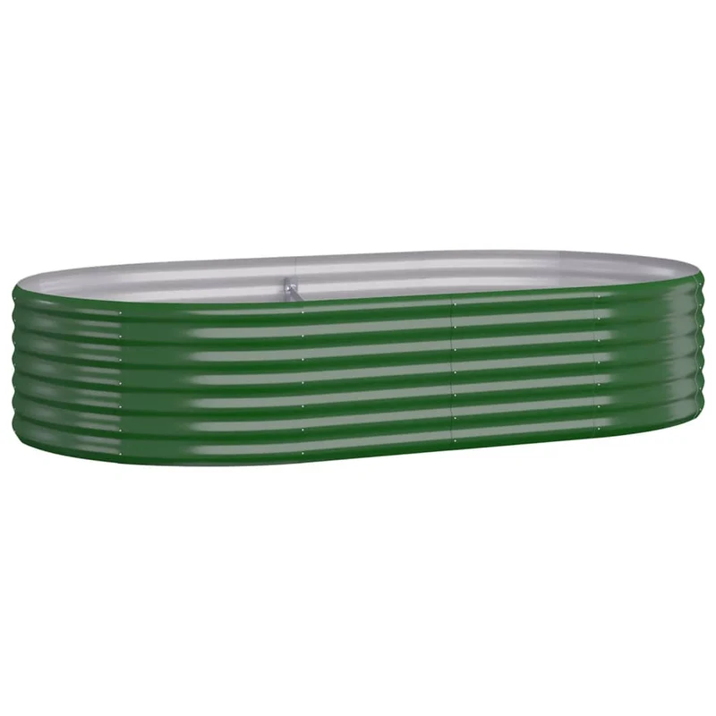 Jardinière bac lit surélevé plantes fleurs terrasse jardin de jardin acier enduit de poudre 175 x 100 x 36cm vert 02_0039588