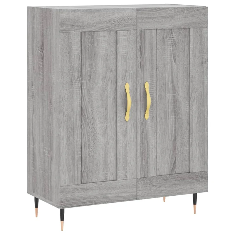Buffet bahut commode armoire meuble de rangement organisateur cuisine salle de séjour salon sonoma 69,5 x 34 x 90 cm bois d'ingénierie gris 02_0036442