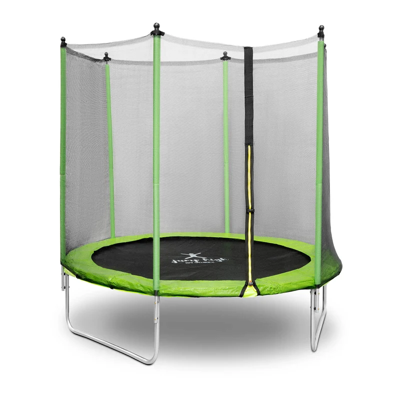 Trampoline de jardin - diamètre 244 x 180 cm - 80 kg - filet de sécurité - noir/gris 14_0008022