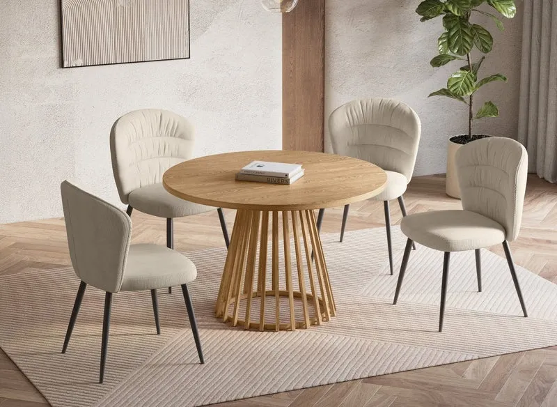 Table à manger ronde pied design 120cm HIBEA