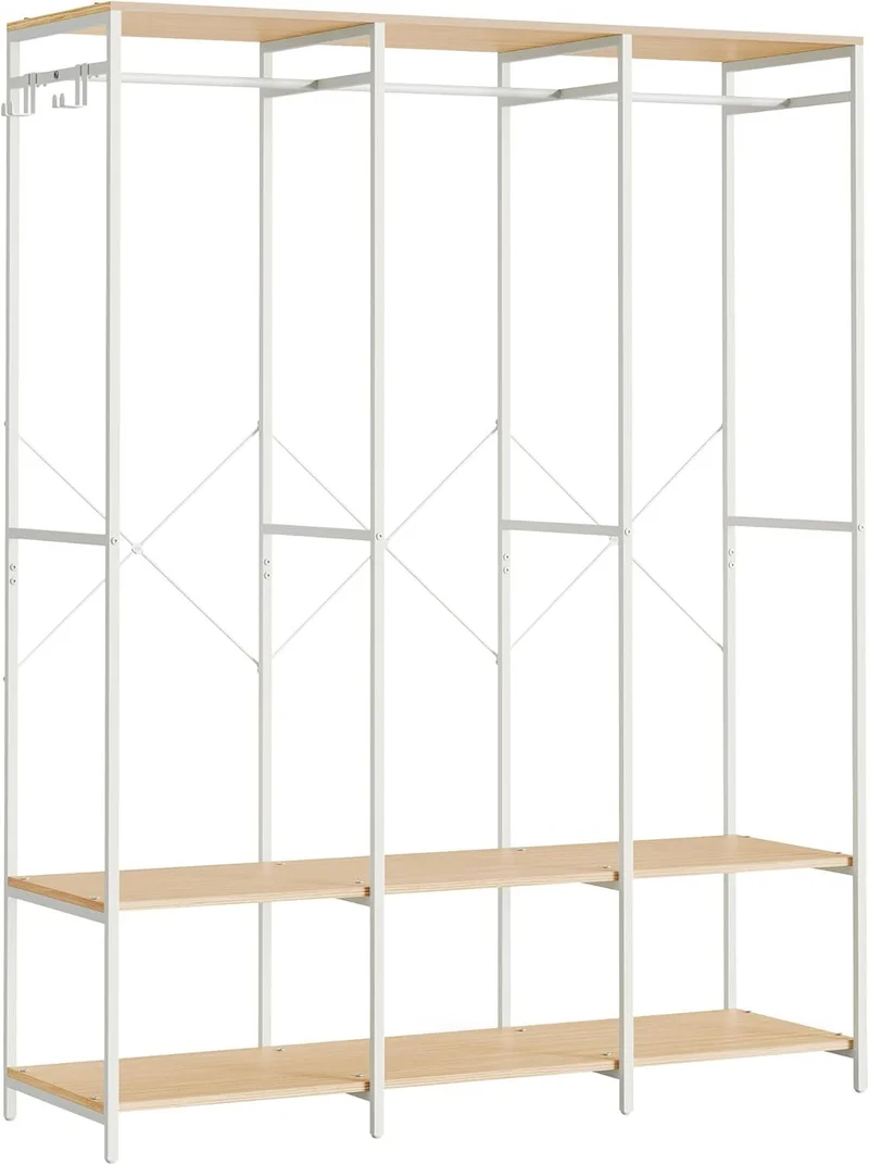 Armoire de rangement moderne 40 x 141 x 180 cm capacité 194 kg finition épurée en panneau d'aggloméré beige 12_0012563