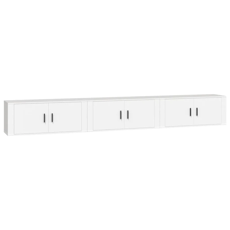 Meubles TV muraux multimédia étagère télévision buffet téléviseur salle à manger salon chambre 3 pièces 100 x 34,5 x 40 cm blanc 02_0029033