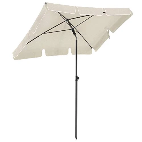 Parasol de balcon rectangulaire 2 x 1 25 m protection UPF 50+ ombrelle toile avec revêtement en pa sac de transport terrasse jardin sans socle beige 12_0001764
