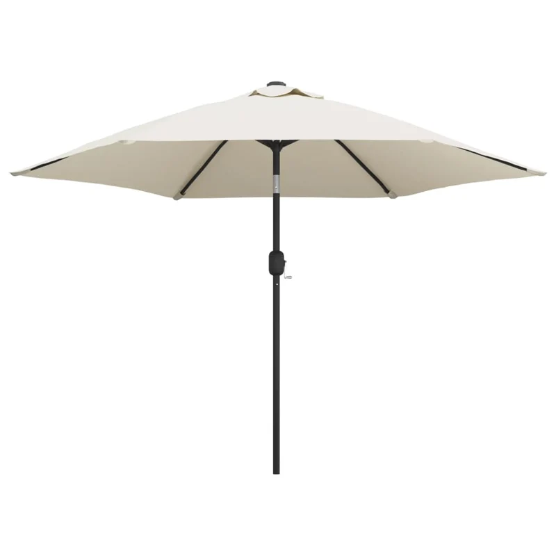 Parasol avec poteau en acier 3 m sable blanc 02_0008703