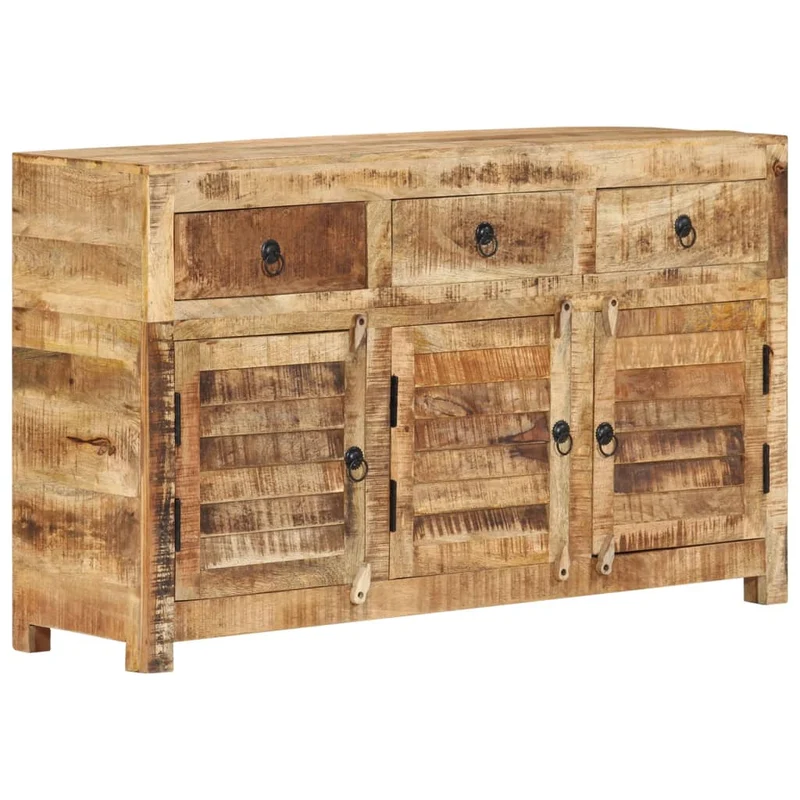 Buffet bahut commode armoire meuble de rangement organisateur cuisine salle de séjour salon 110 x 30 x 65 cm bois massif de manguier marron 02_0029510