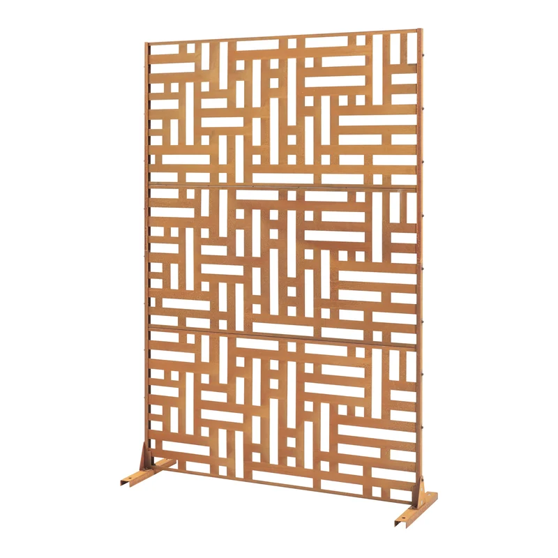 Cloison de séparation pour extérieur et intérieur 180 x 120 x 40 cm acier galvanisé rouille 03_0009273