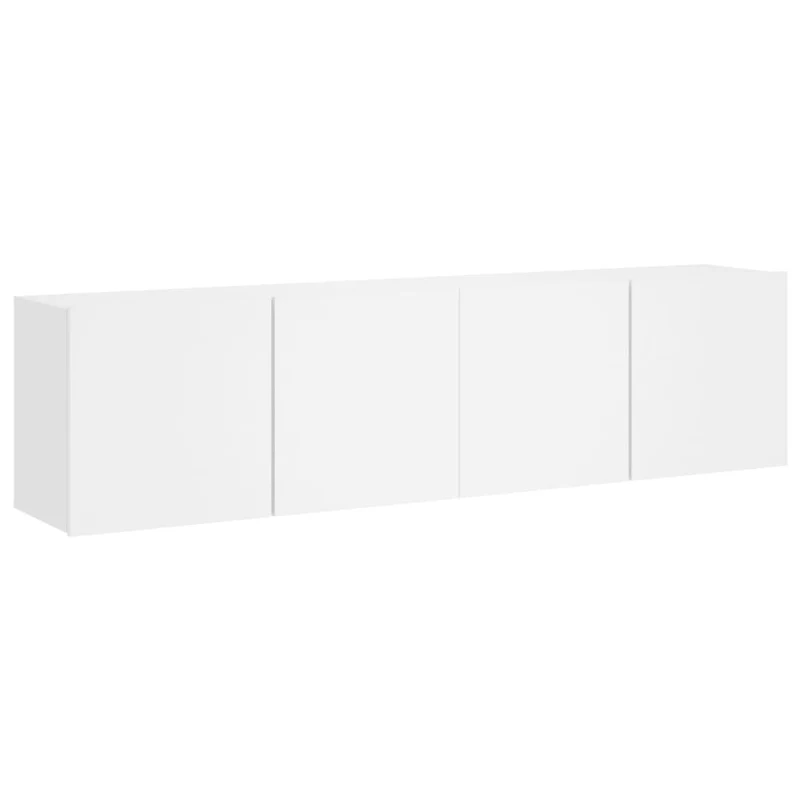 Meubles TV muraux multimédia étagère télévision buffet téléviseur salle à manger salon chambre 2 pièces 80 x 30 x 41 cm blanc 02_0028933