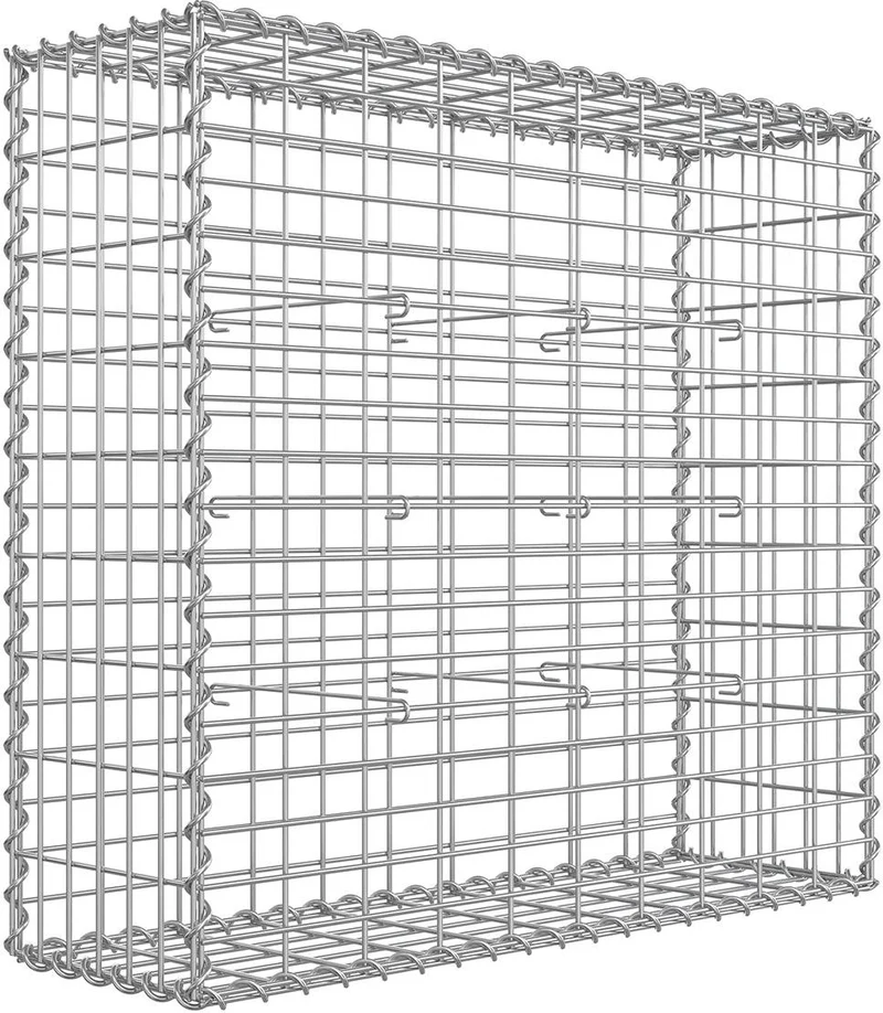 Gabion à pierres décoratif pour jardin 100 x 90 x 30 cm résistant intempéries style moderne en acier galvanisé gris 12_0009244