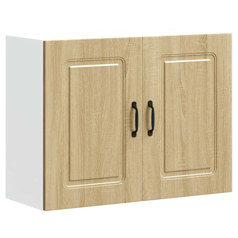 Armoire murale de cuisine polyvalente avec espace de rangement 80 x 31 x 60 cm en bois d'ingénierie chêne sonoma 02_0049995