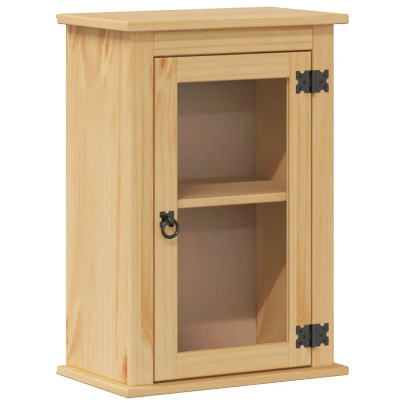 Armoire murale de salle de bain rustique pratique 45 x 27 x 64,5 cm en bois de pin massif miel 02_0057601