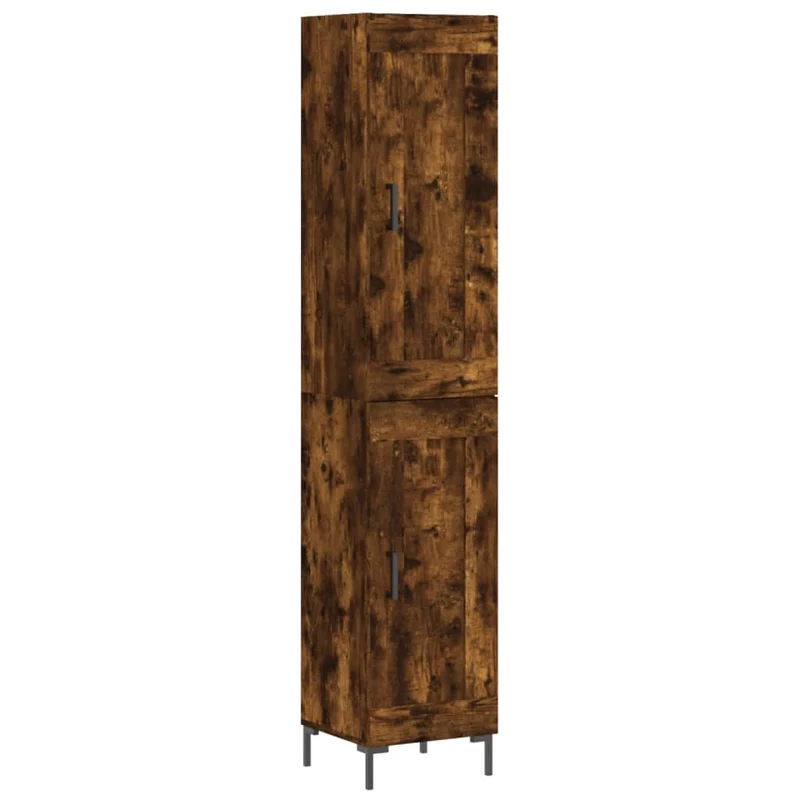 Buffet bahut commode armoire meuble de rangement organisateur cuisine salle de séjour salon haut 34,5 x 34 x 180 cm bois d'ingénierie marron 02_0033229