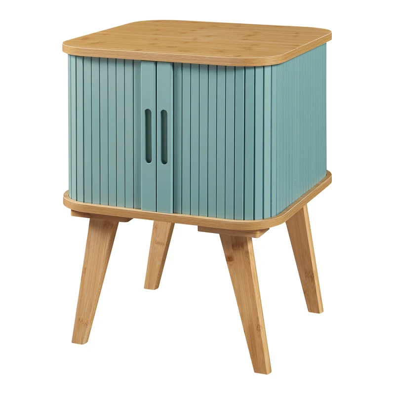 Table d'appoint bambou 59 x 45 x 45 cm naturel bleu 03_0010969