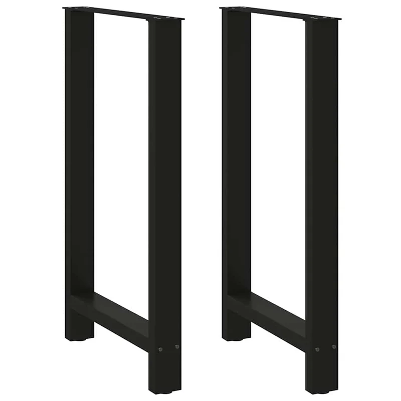 Lot de 2 pieds de table de bar modernes 60 x 100 cm avec nivelleurs réglables en acier thermolaqué noir 02_0057584