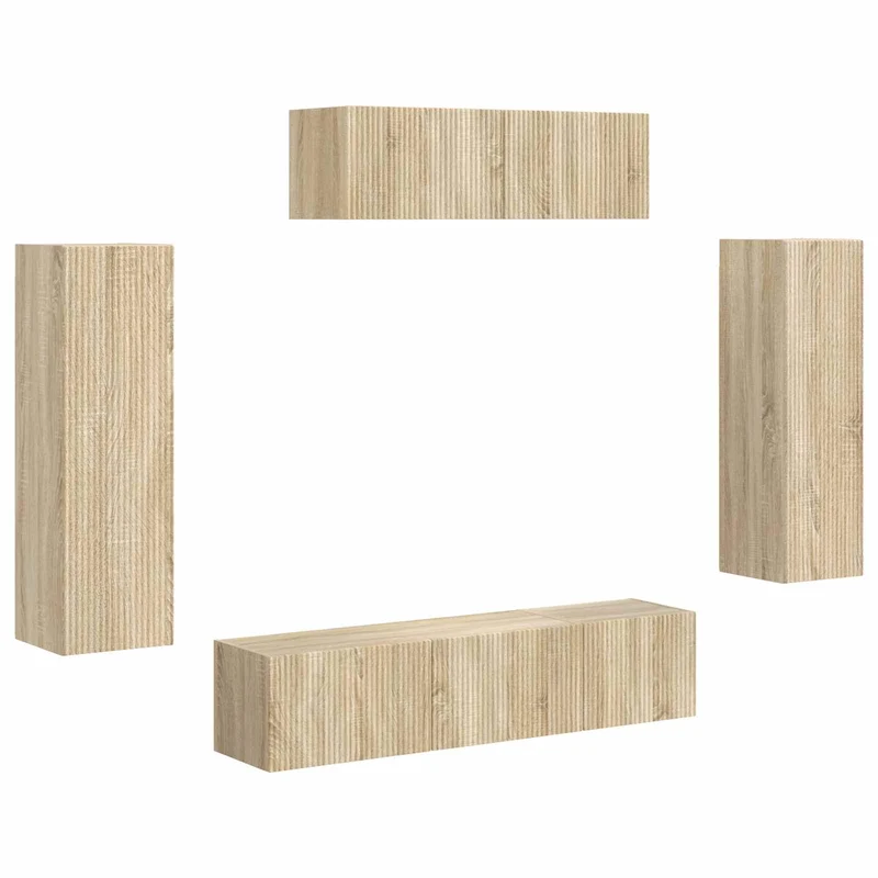 Meuble TV mural moderne design chic agencement modulable 100 x 31 x 29,5 cm en chêne sonoma 02_0056210