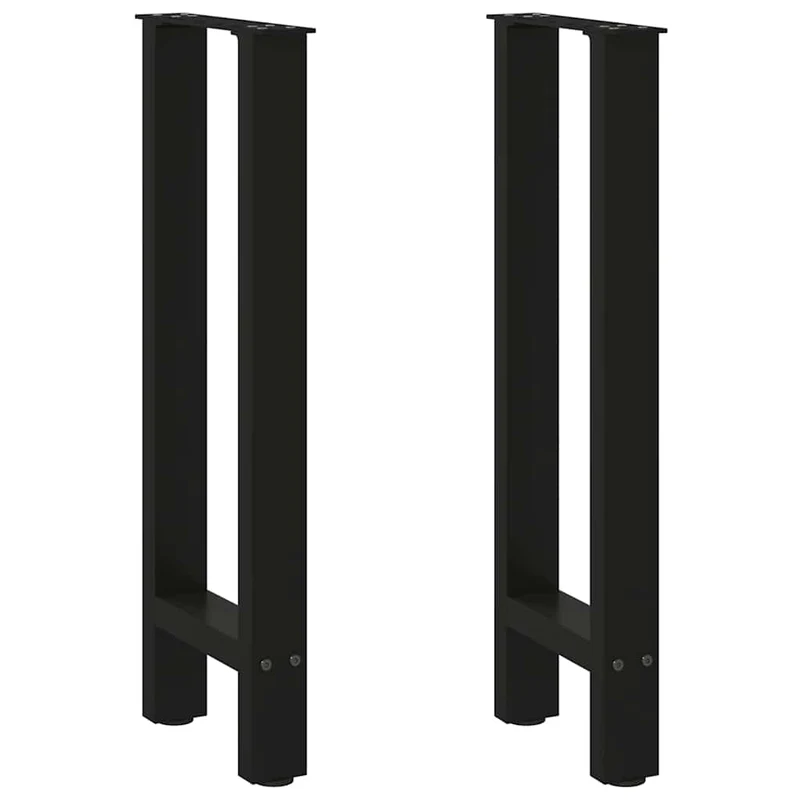 Lot de 2 pieds de console réglables modernes 28 x 73 cm en acier noir 02_0057532