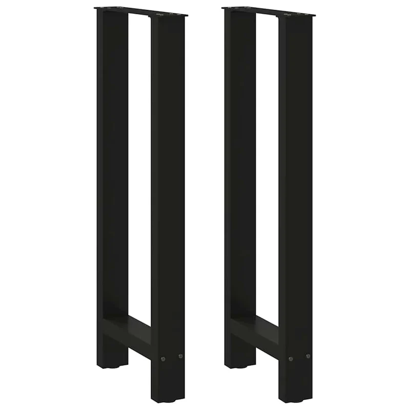 Lot de 2 pieds de table de bar en acier noir 50 x 100 cm robuste et stable design moderne 02_0057580